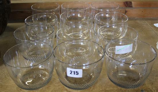 12 slice cut glass finger bowls